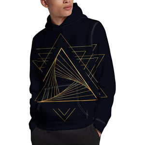 Golden Pyramid Print Pullover Hoodie