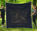 Golden Pyramid Print Quilt