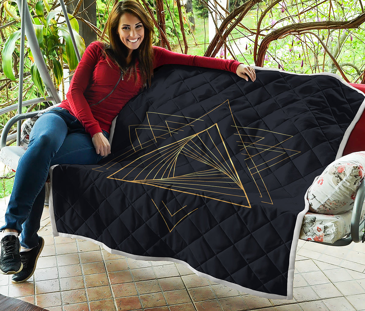 Golden Pyramid Print Quilt