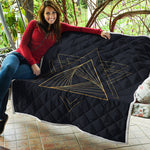 Golden Pyramid Print Quilt
