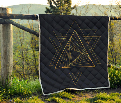 Golden Pyramid Print Quilt