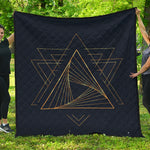 Golden Pyramid Print Quilt