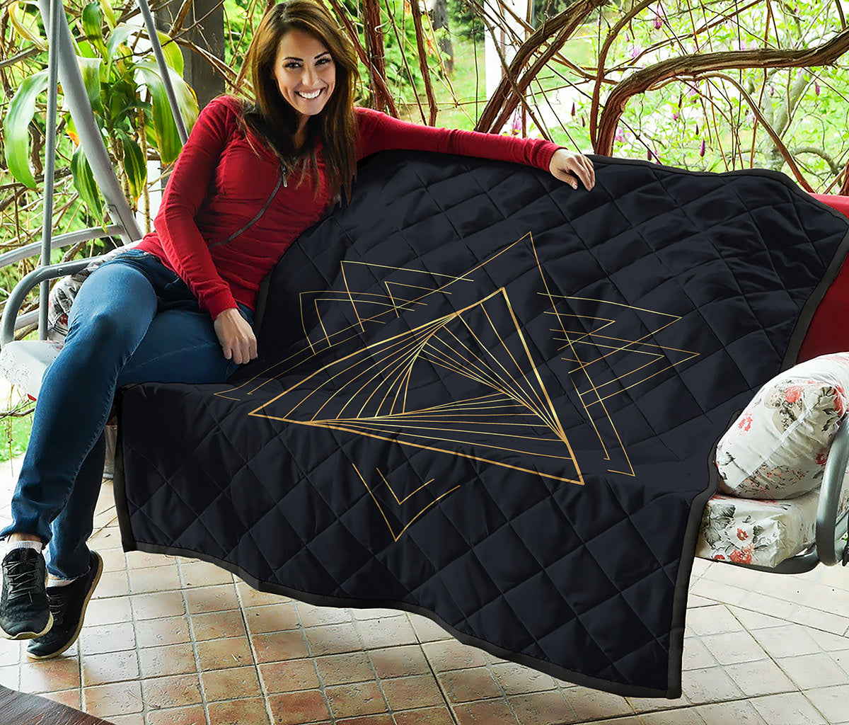 Golden Pyramid Print Quilt