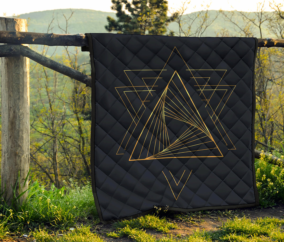 Golden Pyramid Print Quilt
