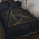 Golden Pyramid Print Quilt Bed Set