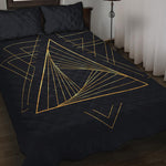 Golden Pyramid Print Quilt Bed Set