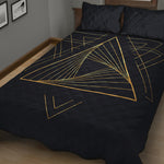 Golden Pyramid Print Quilt Bed Set