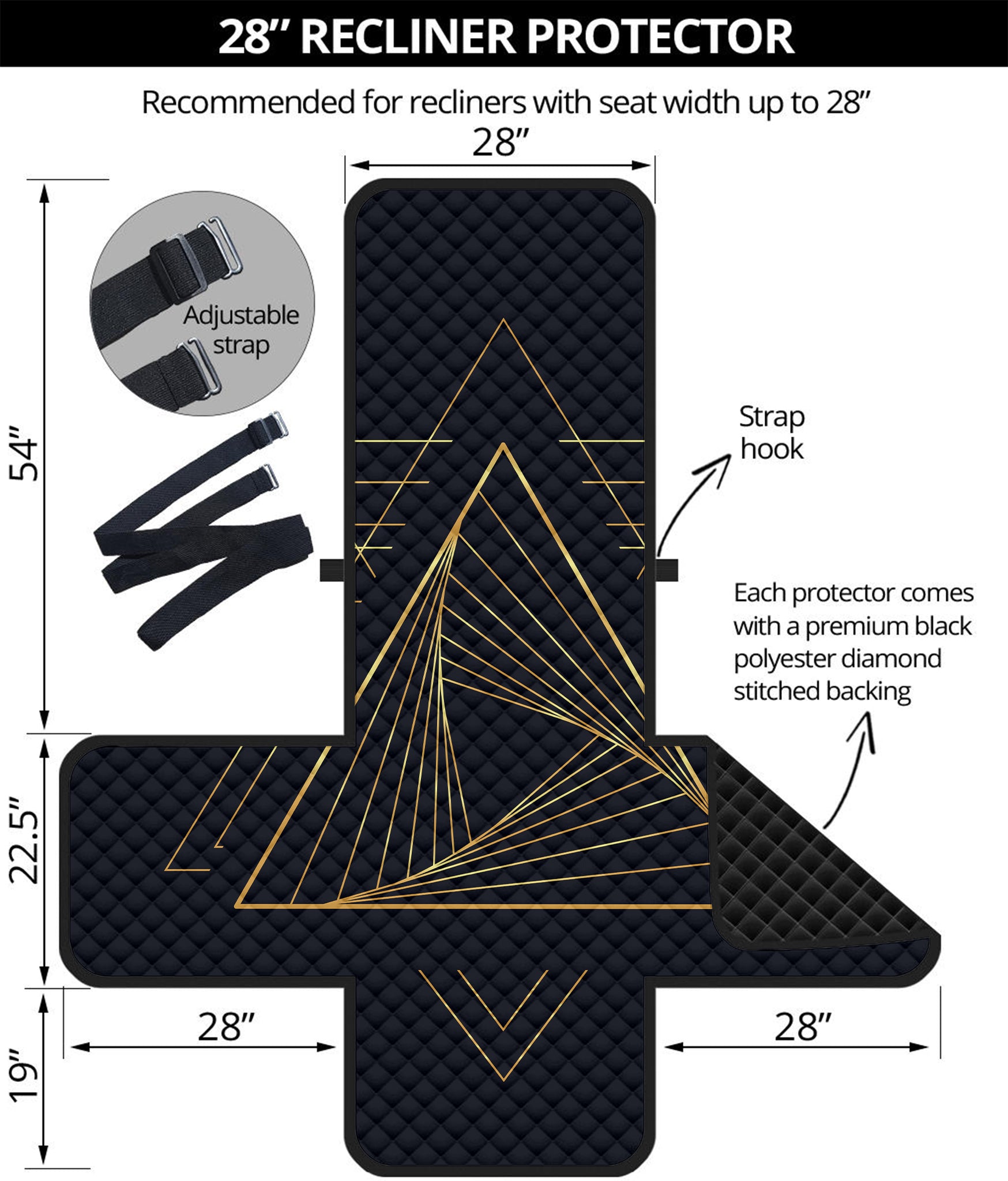 Golden Pyramid Print Recliner Protector