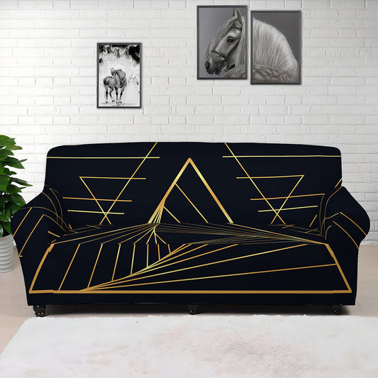 Golden Pyramid Print Sofa Cover