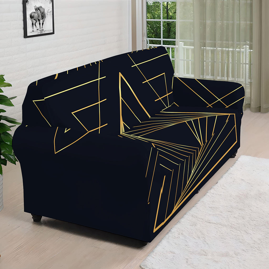 Golden Pyramid Print Sofa Cover