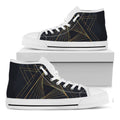 Golden Pyramid Print White High Top Sneakers