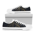 Golden Pyramid Print White Low Top Sneakers