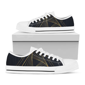 Golden Pyramid Print White Low Top Shoes