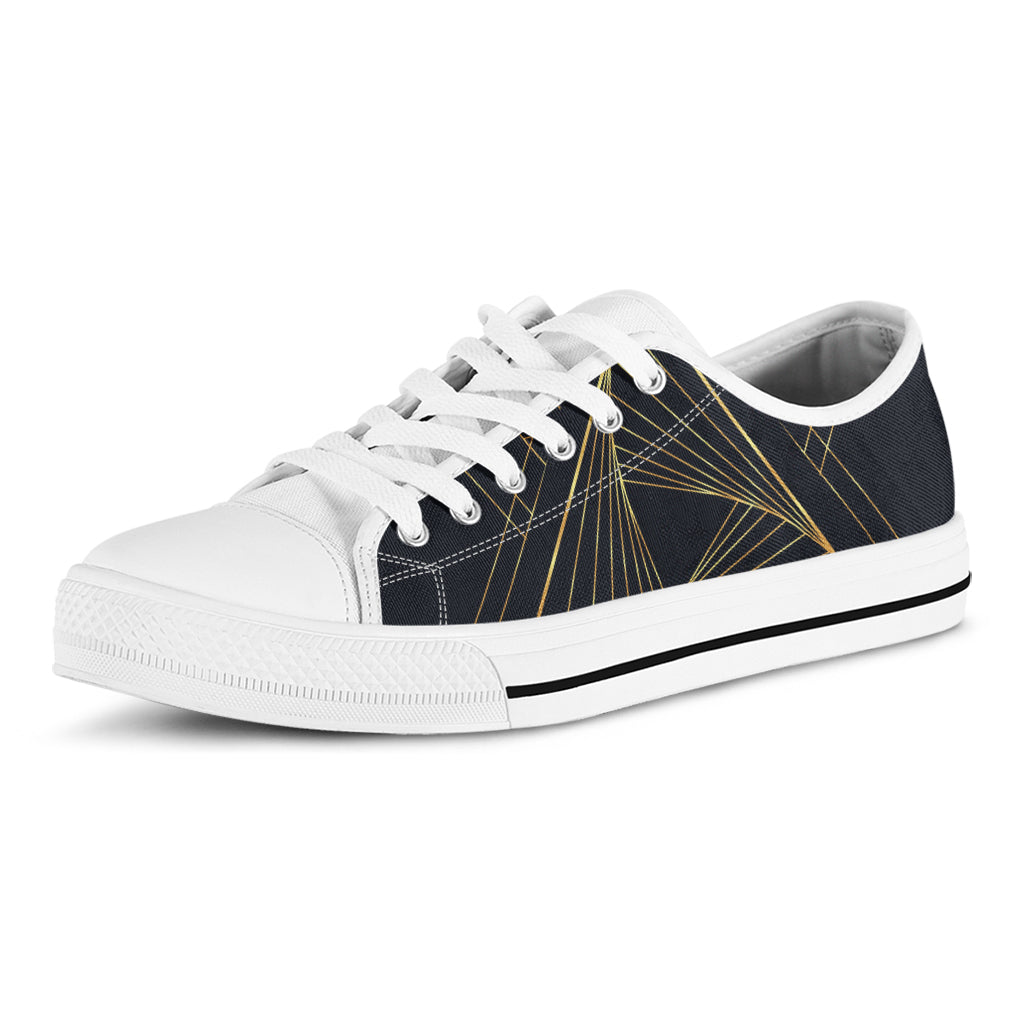 Golden Pyramid Print White Low Top Shoes