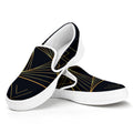 Golden Pyramid Print White Slip On Sneakers