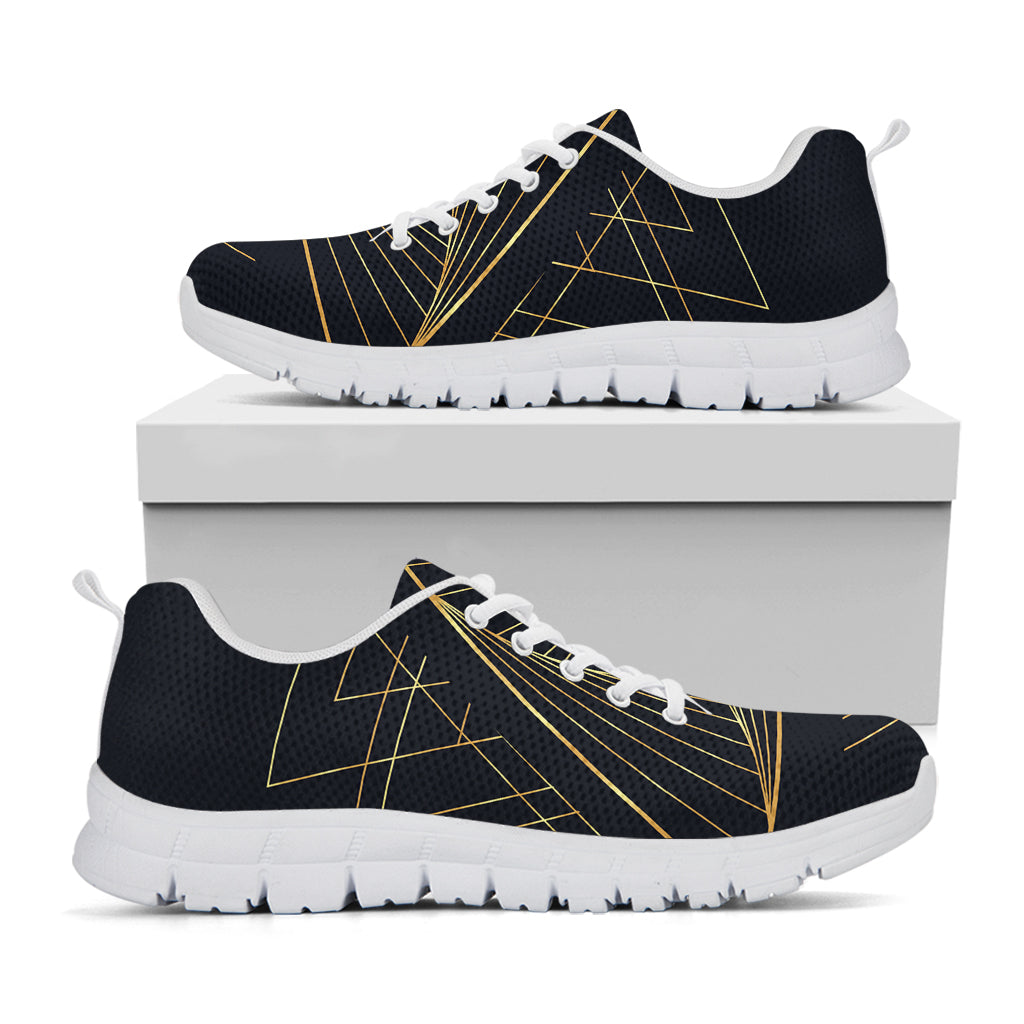 Golden Pyramid Print White Sneakers