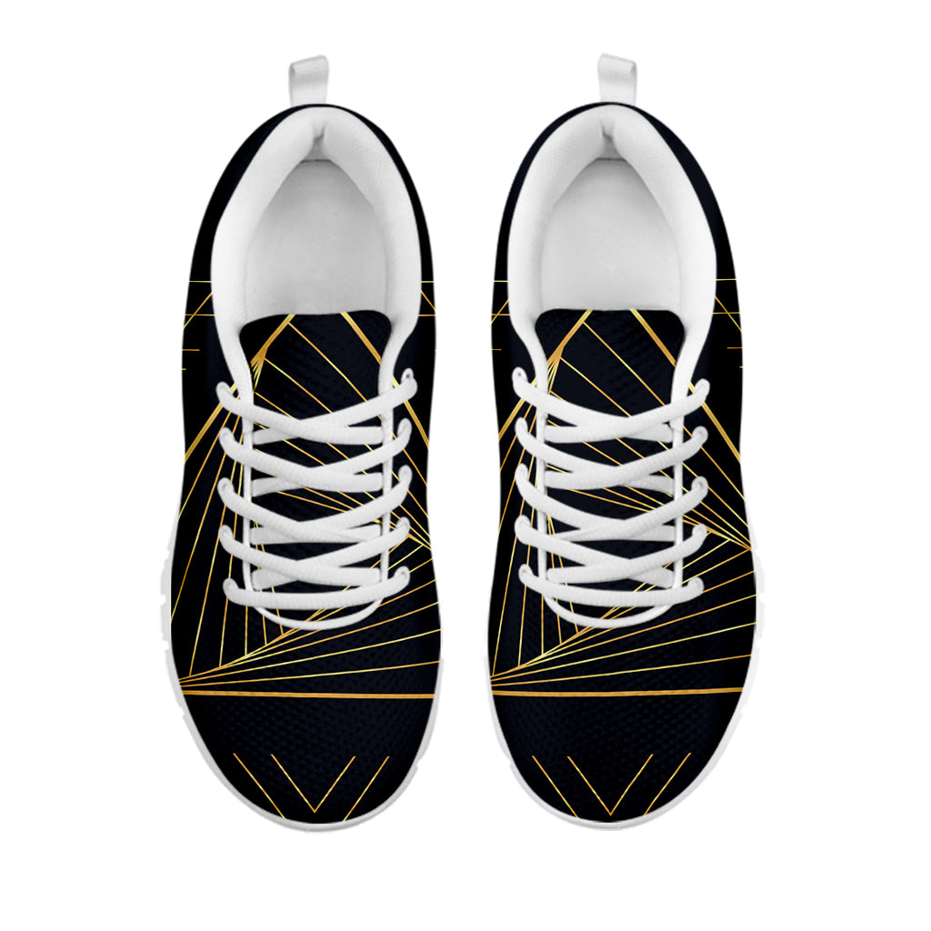 Golden Pyramid Print White Sneakers