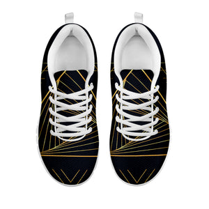 Golden Pyramid Print White Sneakers