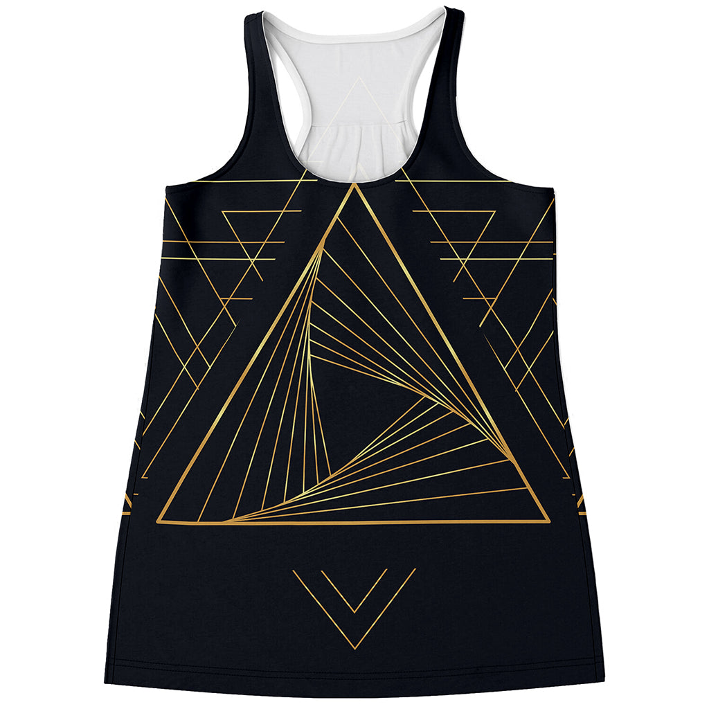 Golden Pyramid Print Women's Racerback Tank Top