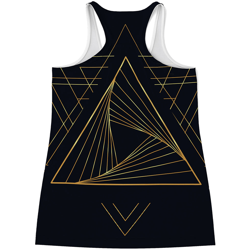 Golden Pyramid Print Women's Racerback Tank Top