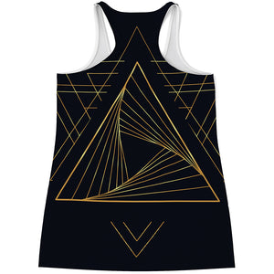 Golden Pyramid Print Women's Racerback Tank Top