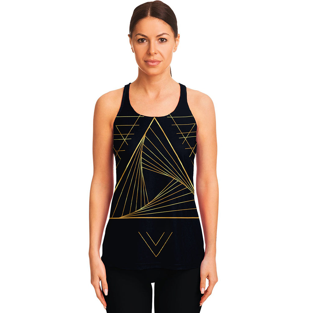 Golden Pyramid Print Women's Racerback Tank Top