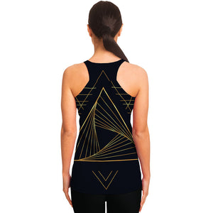 Golden Pyramid Print Women's Racerback Tank Top