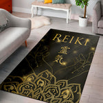 Golden Reiki Print Area Rug