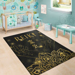 Golden Reiki Print Area Rug