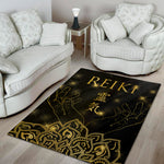 Golden Reiki Print Area Rug