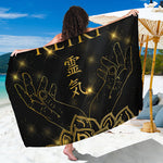 Golden Reiki Print Beach Sarong Wrap