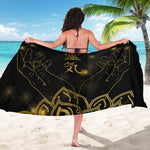 Golden Reiki Print Beach Sarong Wrap