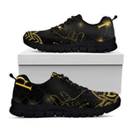 Golden Reiki Print Black Sneakers
