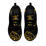 Golden Reiki Print Black Sneakers