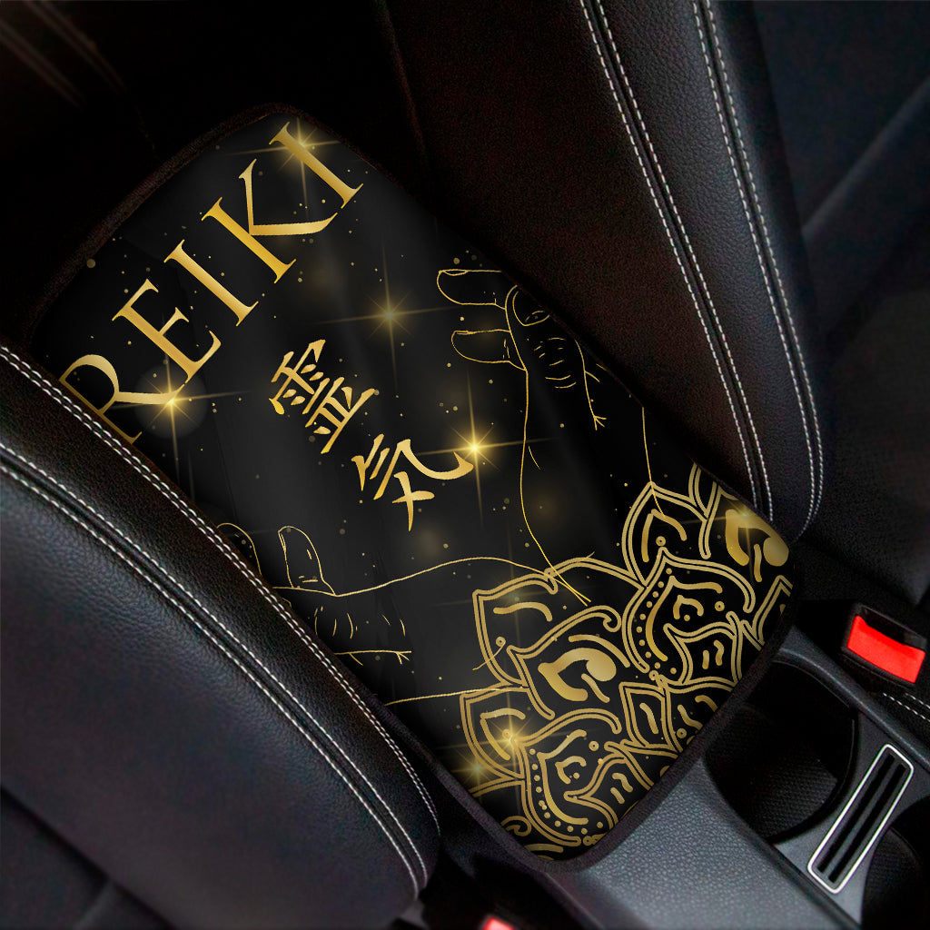 Golden Reiki Print Car Center Console Cover