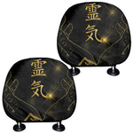 Golden Reiki Print Car Headrest Covers