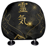 Golden Reiki Print Car Headrest Covers
