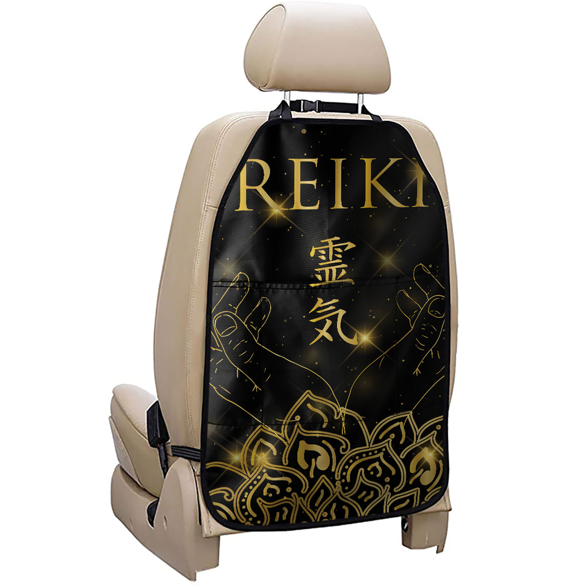 Golden Reiki Print Car Seat Organizers