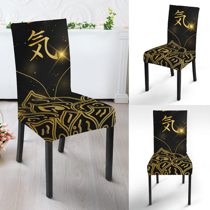 Golden Reiki Print Dining Chair Slipcover