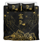 Golden Reiki Print Duvet Cover Bedding Set