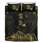 Golden Reiki Print Duvet Cover Bedding Set