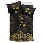 Golden Reiki Print Duvet Cover Bedding Set