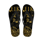 Golden Reiki Print Flip Flops