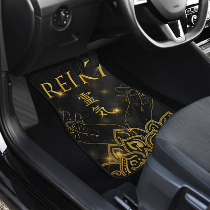 Golden Reiki Print Front and Back Car Floor Mats