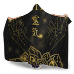 Golden Reiki Print Hooded Blanket