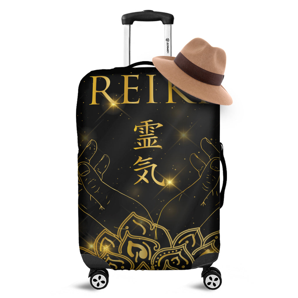 Golden Reiki Print Luggage Cover