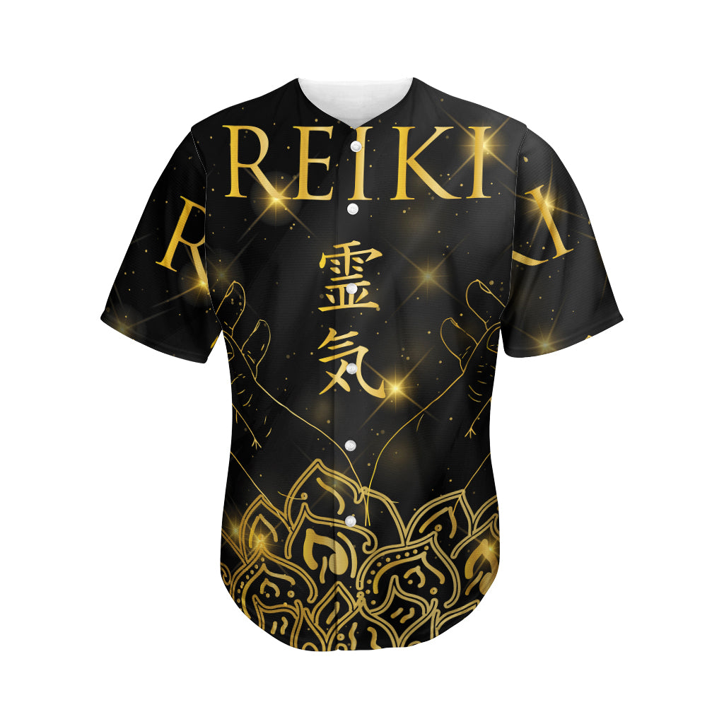 Golden Reiki Print Men's Baseball Jersey