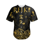 Golden Reiki Print Men's Baseball Jersey