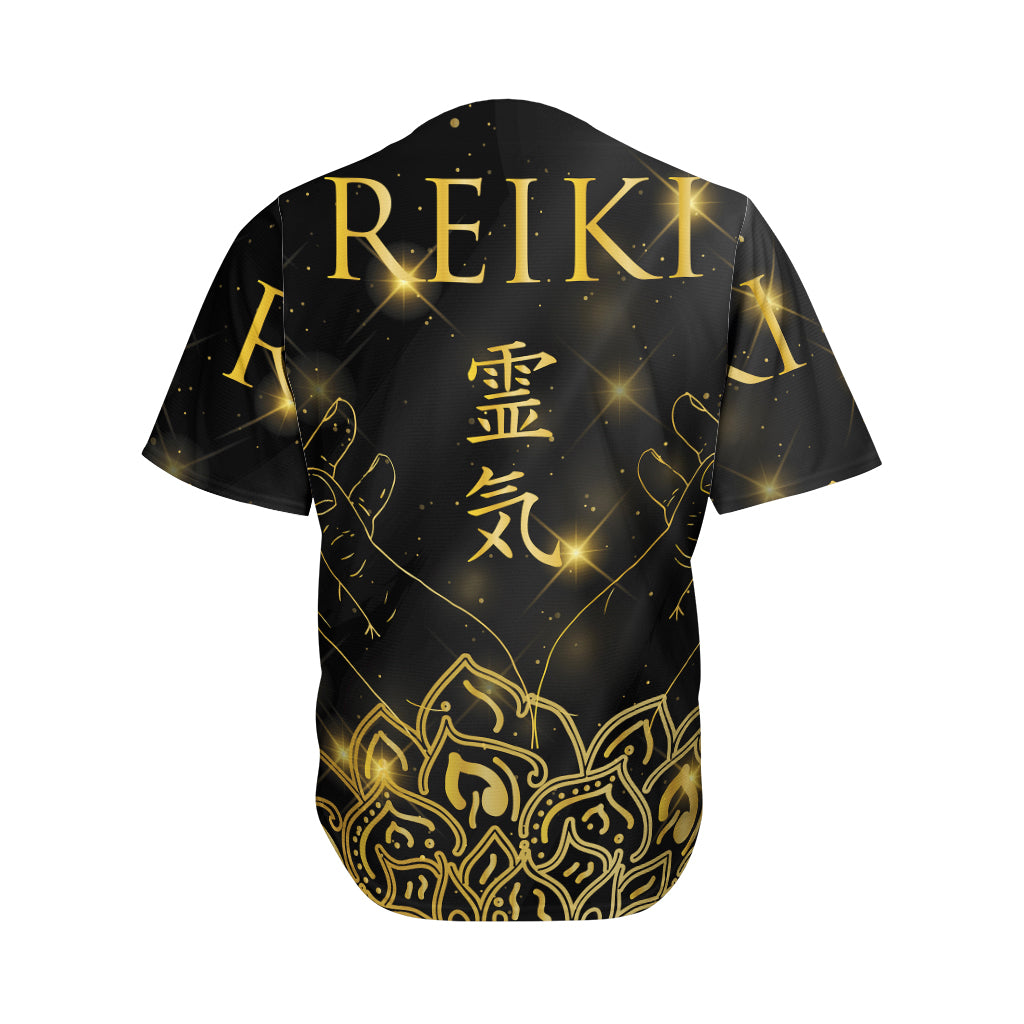 Golden Reiki Print Men's Baseball Jersey
