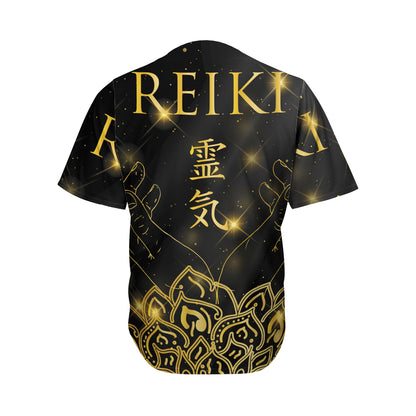Golden Reiki Print Men's Baseball Jersey